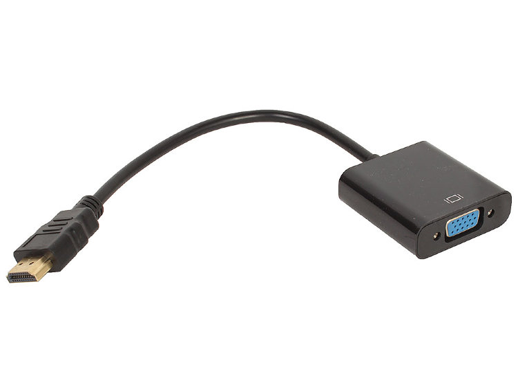 Кабель-адаптер HDMI - VGA для подключения монитора/проектора черный