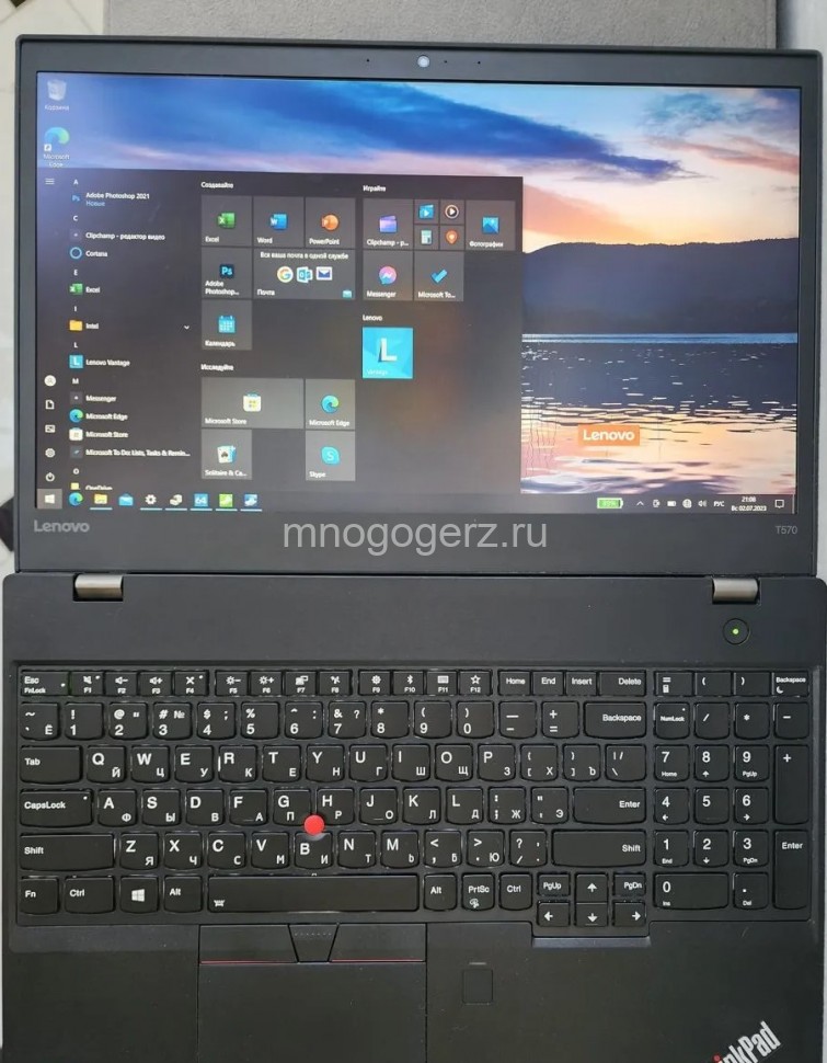 Ноутбук RFB ThinkPad T570 i5-6300U,8Gb,SSD 256Gb, HD Graphics 520, WiFi, BT, Cam, 15.6" IPS (1920x1080) Сенсорный, АКБ (7%), Win10Pro, BiosLock, 12 мес