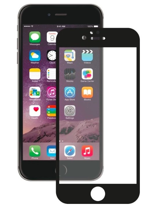 Защитное стекло для экрана REDLINE для Apple iPhone 6/6S, 3D, черное