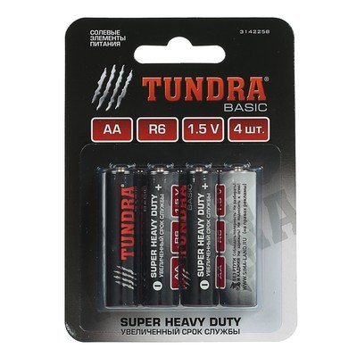 Батарейка солевая TUNDRA Super Heavy Duty, AA, R6 