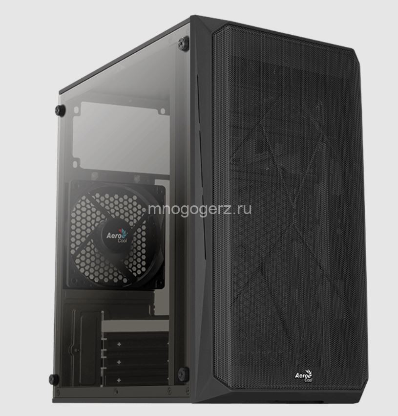 Корпус mATX Aerocool CS-107-A-BK-v1, Mini-Tower, без БП, черный