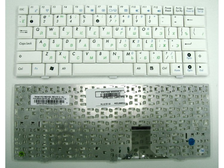 Клавиатура для ноутбука ASUS EPC 1000, русская, белая