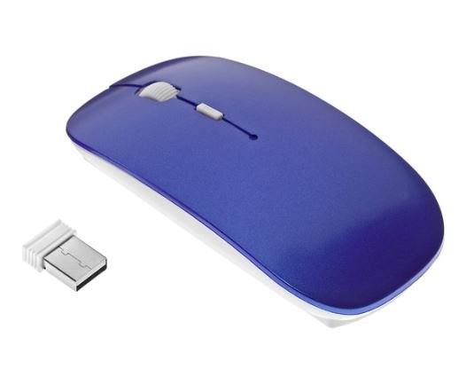 Мышь LuazON, беспроводная, оптическая, 1600 dpi, USB, синяя