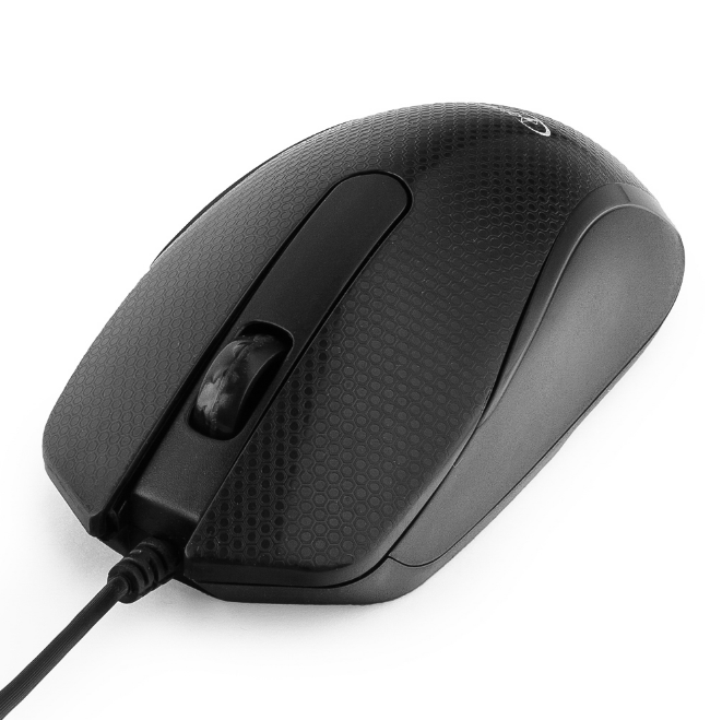 Мышь Gembird MOP-105, USB, черный, 2 кнопки+колесо кнопка, 1000 DPI, кабель 1.5м