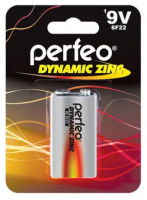 Батарейка солевая Perfeo, Крона (6F22), 9В, в блистере