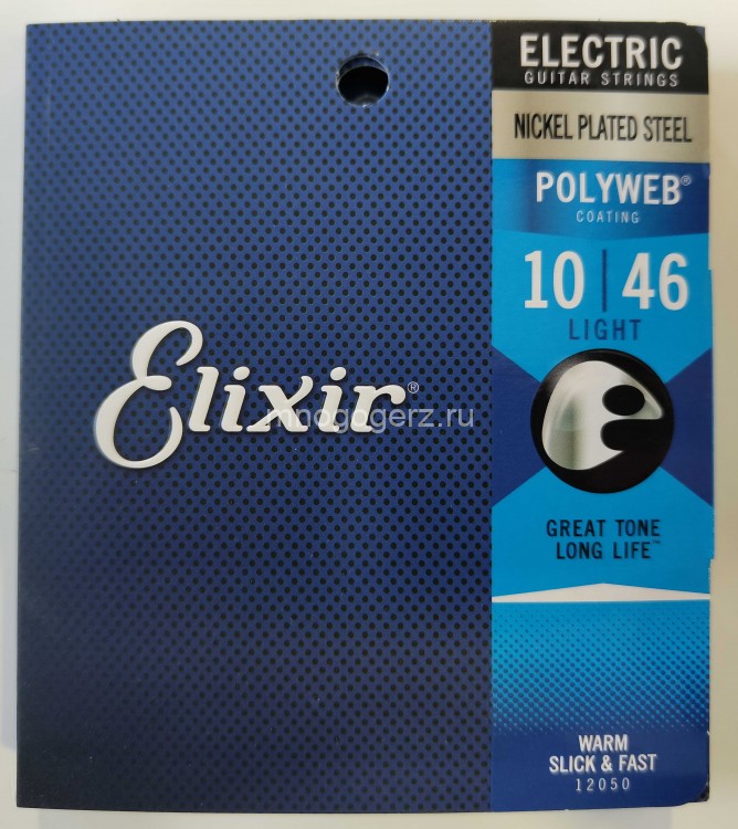 Комплект струн для электрогитары Elixir POLYWEB, никелированная сталь, 10-46