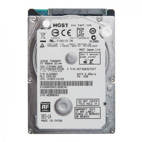 Жесткий диск HDD 2.5" Hitachi 320Gb <HTS725032A7E630> SATA3, 7200rpm, 32Mb (Travelstar Z7K500)