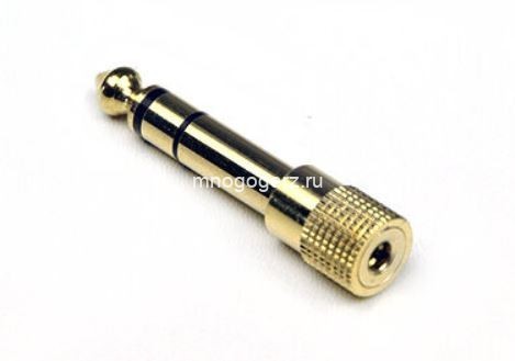Переходник miniJack 3,5mm - 6,3mm позолоченный