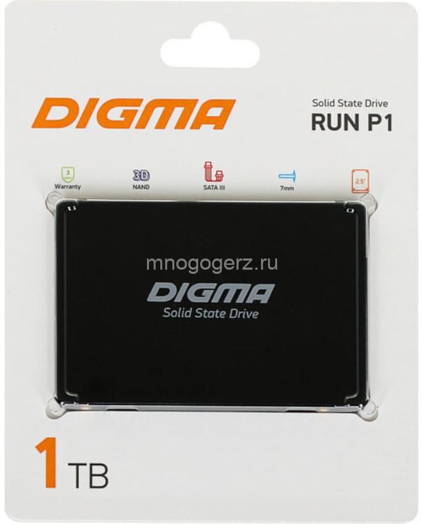 Твердотельный накопитель SSD Digma Run P1 DGSR2001TP13T 1Tb, 2.5", SATA III