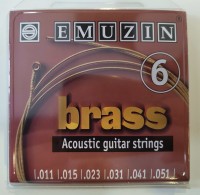 Струны Emuzin BRASS <6A105> для 6-стр. гитары навивка латунь (.011-.051)
