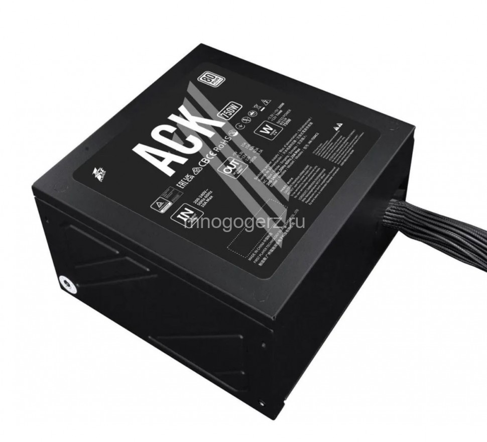 Блок питания для игрового компьютера 1STPLAYER ACK 750W, 750 Вт, 80+ Standart (HA-750AC2)