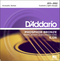 Набор струн для акустической гитары D'Addario EJ26 (фосфорная бронза) 011-052
