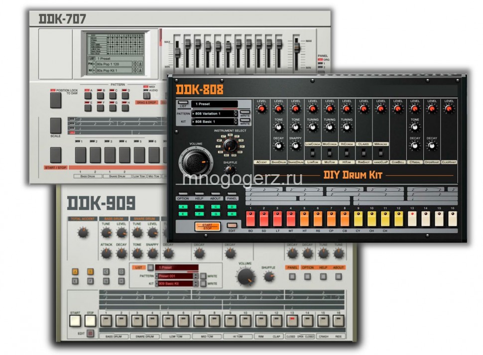 Набор сэмплов для драм машины DIY Drum Kit (эмуляция звучания легендарных драм машин Roland TR-707, 808, 909)