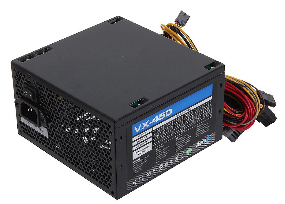 Блок питания AEROCOOL VX PLUS 450W, 450Вт, fan 120мм, черный, retail