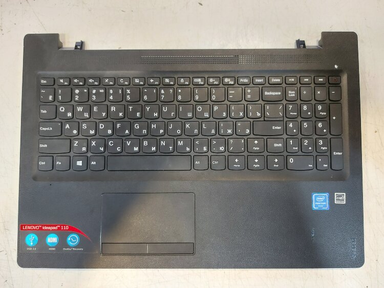 Топкейс в сборе с клавиатурой и тачпадом Lenovo Ideapad 110-15IBR (с разбора)