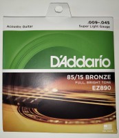 Струны D'Addario EZ890 для акустических гитар (бронза) 009-045