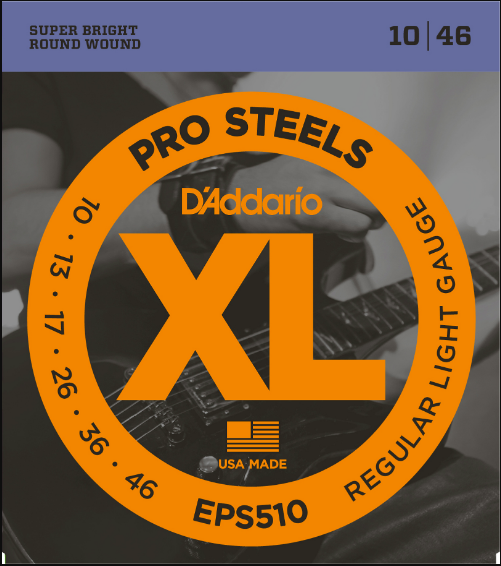 Струны для  электрогитары D'ADDARIO XL PRO STEEL EPS510 (10-46)