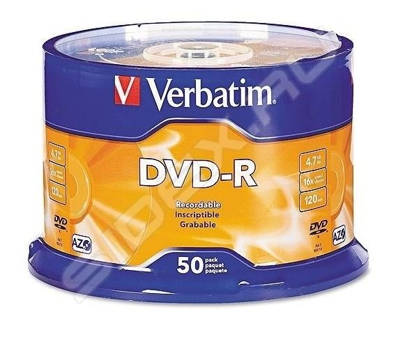 Диск DVD-R Verbatim 4.7Gb 16x Cake Box (50шт)