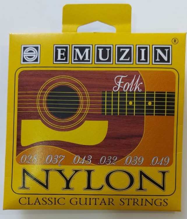 Струны EMUZIN для классической гитары, нейлон, латунь.
